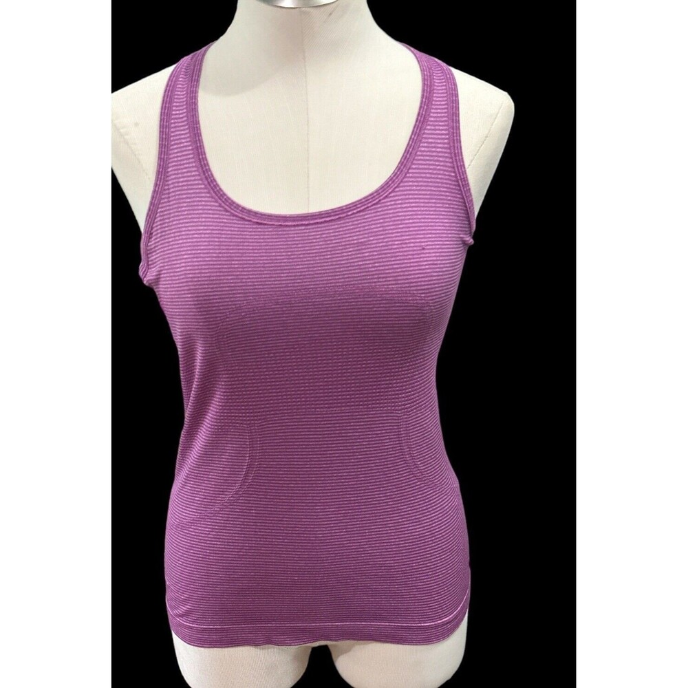 Lululemonā Womenās Striped Pink Purple Tank Top Active Yoga Sports Gym Size 6